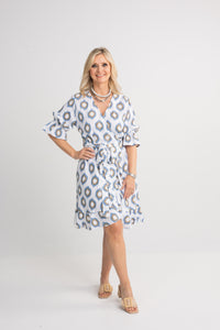 Ikat Short Wrap Dress