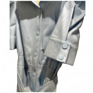 Puff Sleeve White Vegan Leather Dress